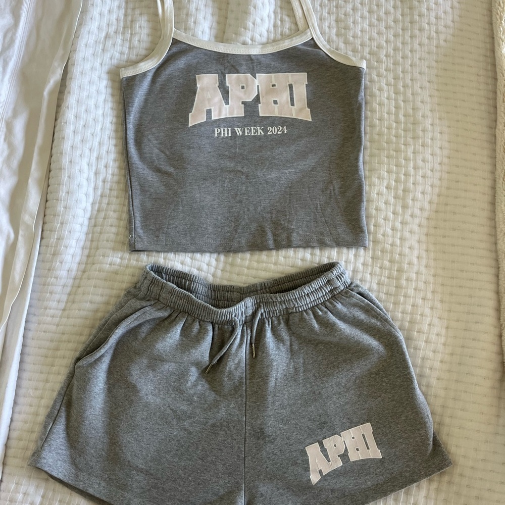 Gray APHI Tank and Shorts Set